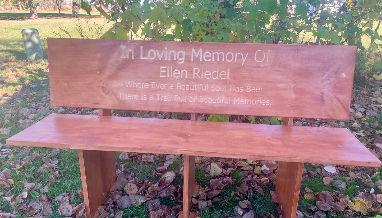 Personalized Wooden Memorial Bench, Decorative Wood Outdoor Park Garden Bench Custom