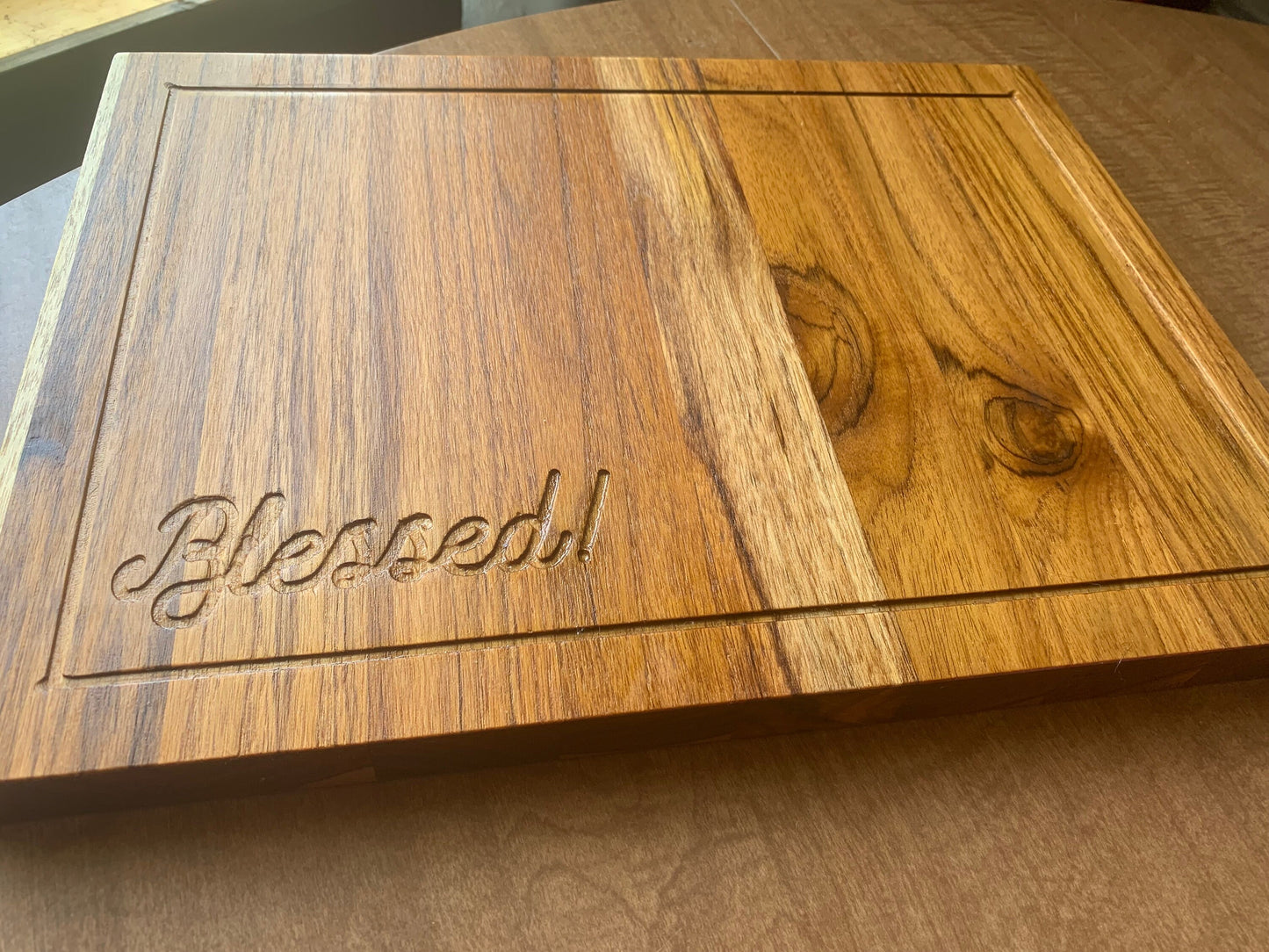 Customized Cutting Board Block Teak Cutting Board Personalized Words