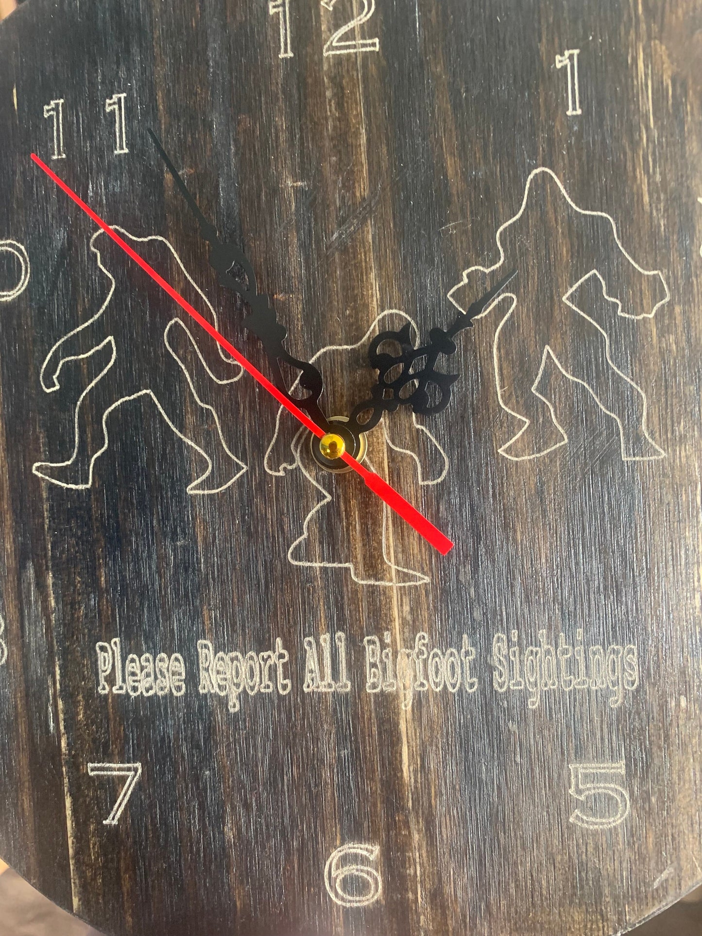 Bigfoot Wall Clock Report All Bigfoot Sightings Hangable Clock Sasquatch Yeti