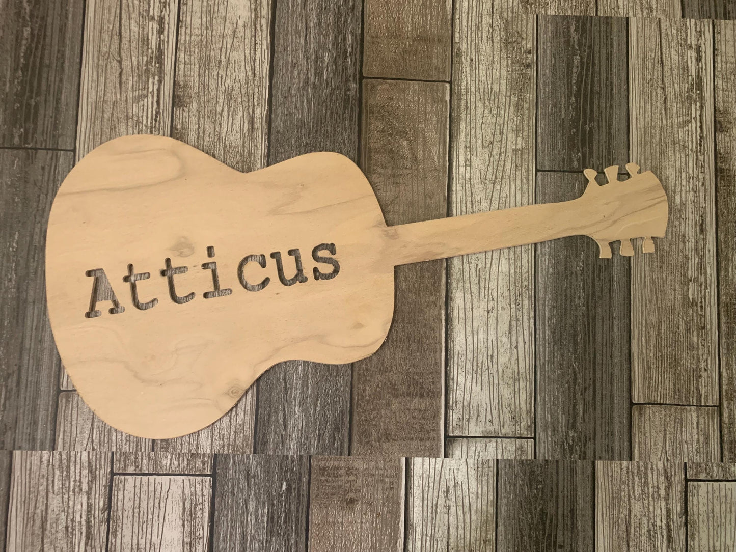 Personalized Wooden Guitar Sign, Custom Name Guitar Wall Decor Sign, Music Lover Gift, Man Cave Decor, Musician Gifts, Kids Room Decor