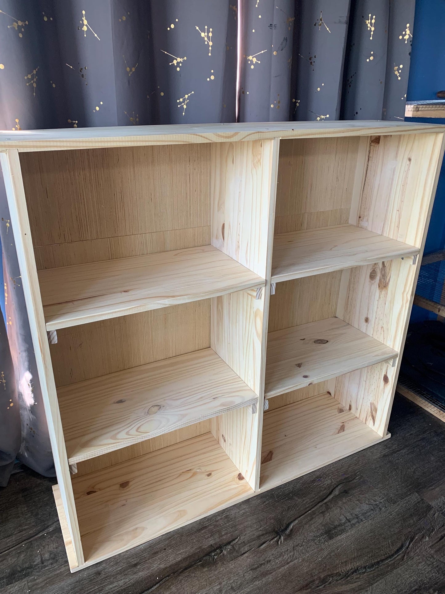 Real Pine Wood Bookcase, Wooden Multifunctional Bookshelf, Mid Century Bookcase, Books Storage, Display Book Case