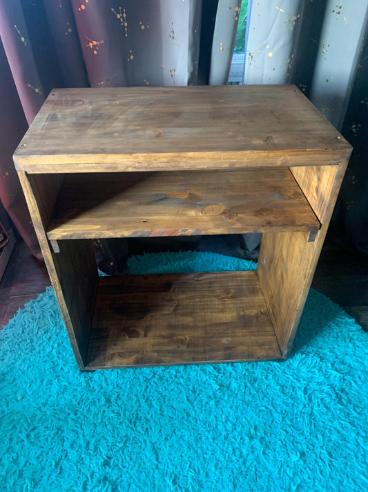 Rustic Nightstand Solid Wood Real Pine