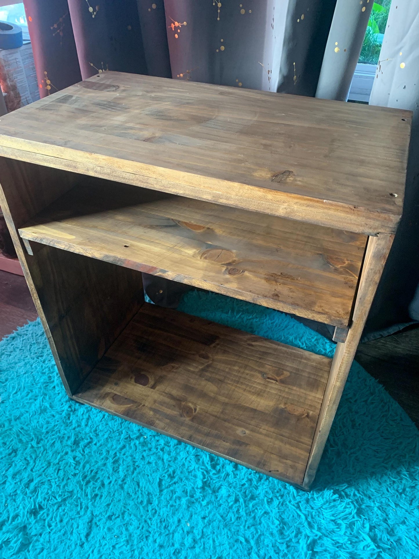 Rustic Nightstand Solid Wood Real Pine