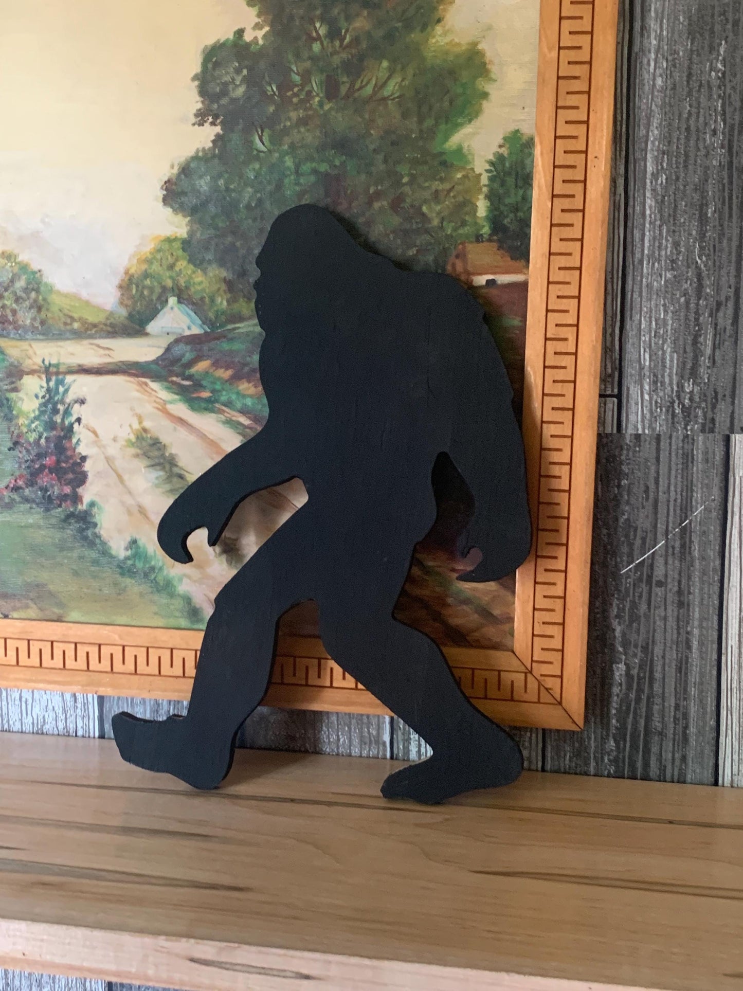 Small Bigfoot Silhouette 12” Tall, Modern Indoor Outdoor Garden Yard Art Decor, Backyard Decor, New Home Bigfoot Gifts